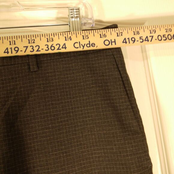 Banana Republic pants mens 33x30 gray wind slim fit flat front dress khaki check - Picture 3 of 9
